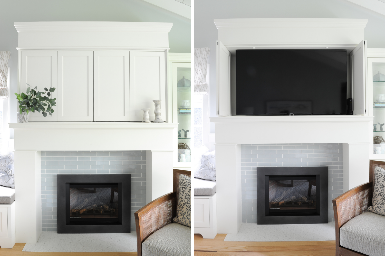 Simply-Home-Decorating-Vancouver-Canada-Fireplace-Remodel-Classic-White-Gray-Brick-Built-Ins