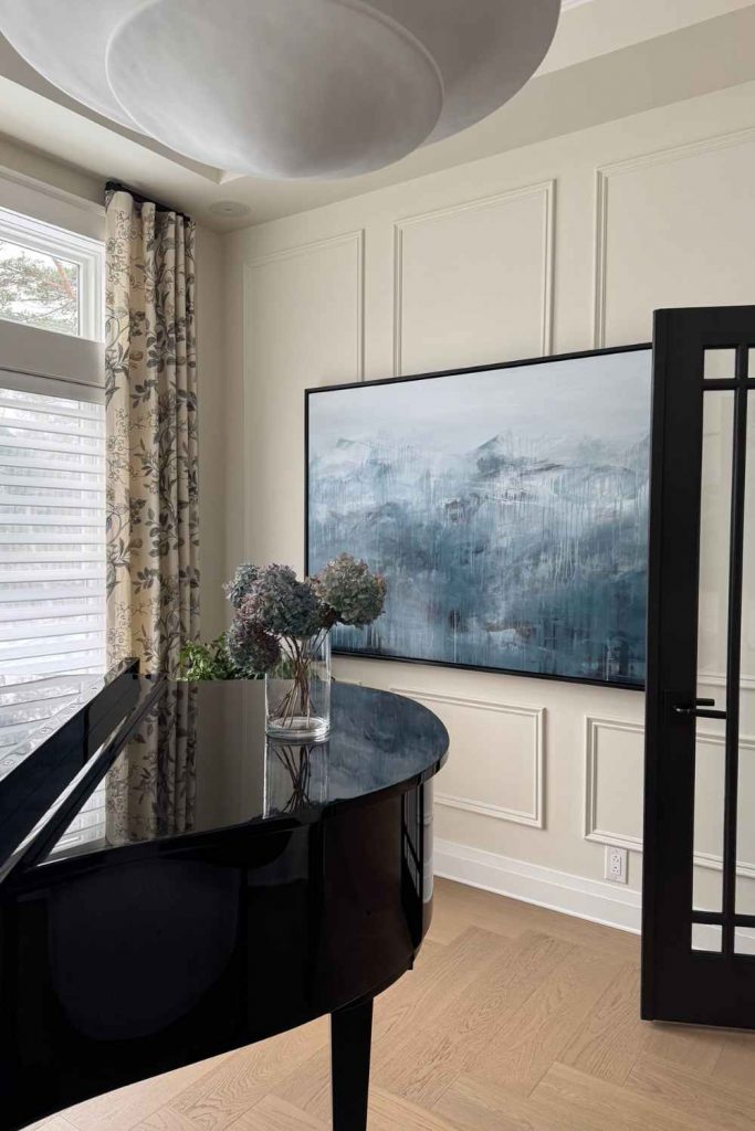 simply-home-decorating-deep-cove-coast-to-coast-home-renovation-floral-linen-draper-custom-wall-moudlings-timeless-music-room-interior-design