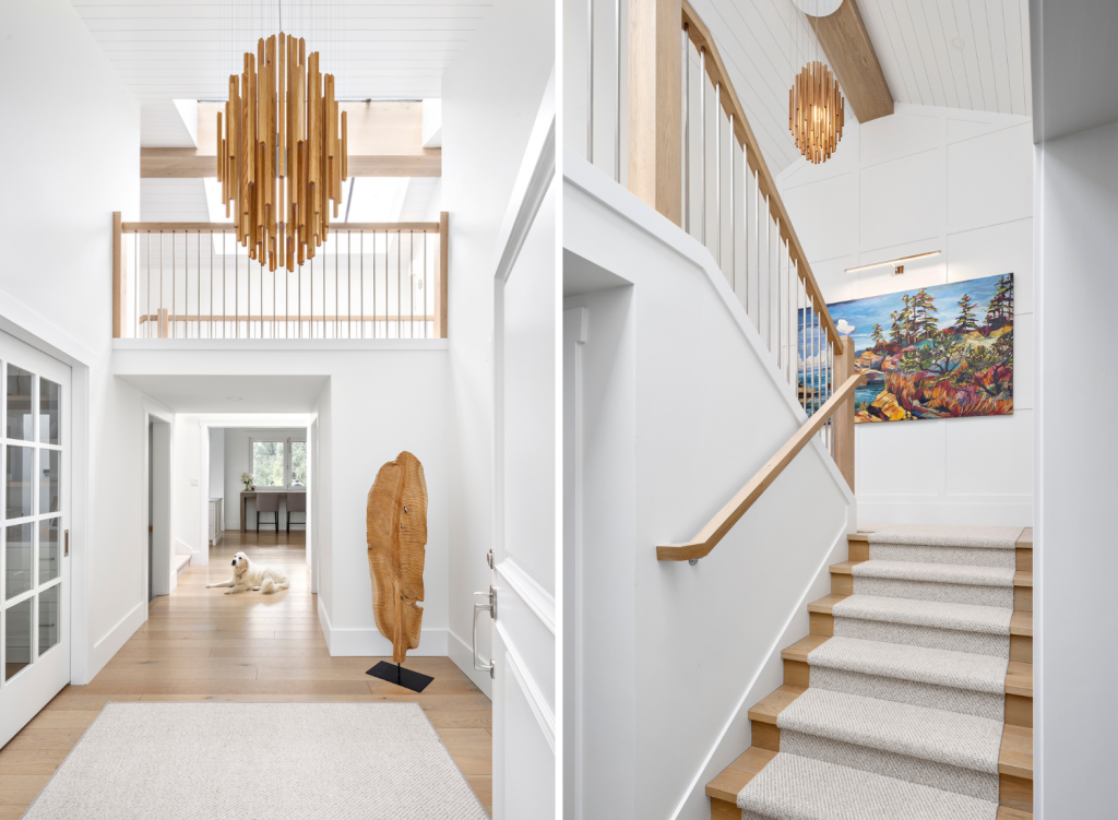 west vancouver home furnishing interior designer simply home decorating bright entryway natural wood light fixture area rug