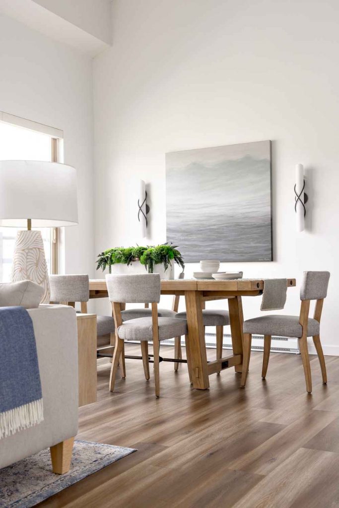 full-service-interior-designer-west-vancouver-bc-interior-design-investment-dining-area-with-wood-table-contemporary-style-large-abstract-painting-timeless